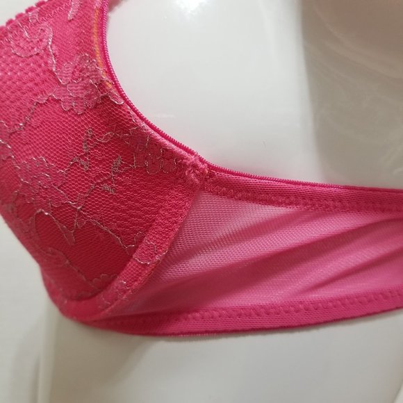 Xhilaration bra 34A Push-Up metallic floral lace sheer wings j hook convertible - Picture 9 of 14